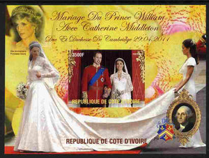 Ivory Coast 2011 Royal Wedding #2 - William & Kate imperf m/sheet unmounted mint. Note this item is privately produced and is offered purely on its thematic appeal, it has no postal validity