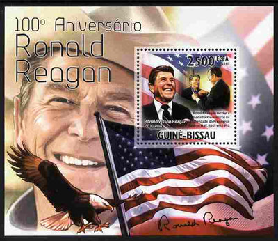 Guinea - Bissau 2011 100th Birth Anniversary of Ronald Reagan perf s/sheet unmounted mint