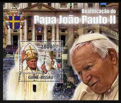 Guinea - Bissau 2011 Beatification of Pope John Paul II perf s/sheet #1 unmounted mint