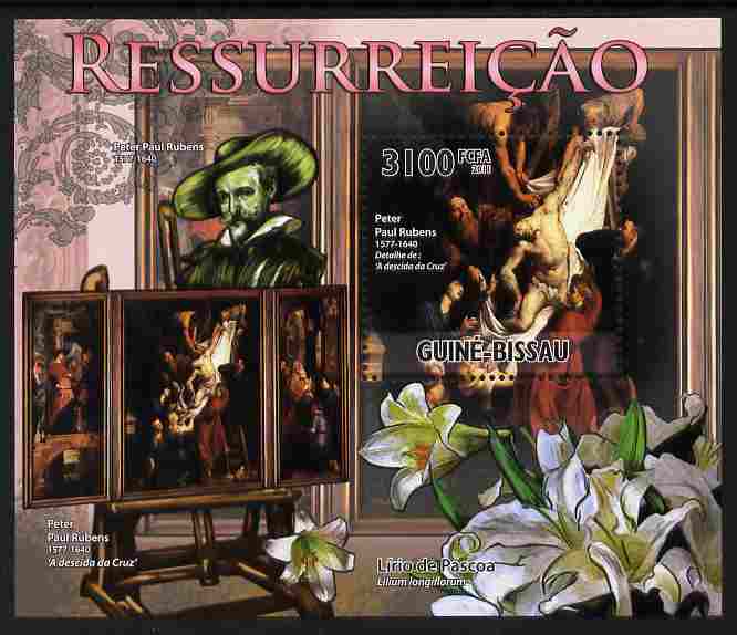 Guinea - Bissau 2011 The Resurrection in Paintings - Rubens perf s/sheet unmounted mint