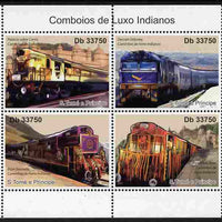 St Thomas & Prince Islands 2011 Indian Luxury Trains perf sheetlet containing 4 values unmounted mint