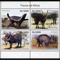 St Thomas & Prince Islands 2011 Animals of Africa perf sheetlet containing 4 values unmounted mint