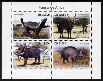 St Thomas & Prince Islands 2011 Animals of Africa perf sheetlet containing 4 values unmounted mint