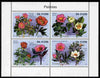St Thomas & Prince Islands 2011 Peony Flowers perf sheetlet containing 4 values unmounted mint