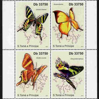 St Thomas & Prince Islands 2011 Butterflies perf sheetlet containing 4 values unmounted mint