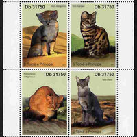 St Thomas & Prince Islands 2011 African Domestic Cats perf sheetlet containing 4 values unmounted mint