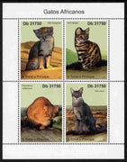St Thomas & Prince Islands 2011 African Domestic Cats perf sheetlet containing 4 values unmounted mint