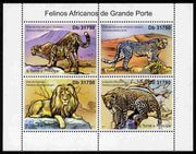 St Thomas & Prince Islands 2011 African Big Cats perf sheetlet containing 4 values unmounted mint