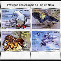 St Thomas & Prince Islands 2011 Animal Protection on Christmas Island perf sheetlet containing 4 values unmounted mint