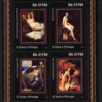 St Thomas & Prince Islands 2011 Paintings by Delacroix perf sheetlet containing 4 values unmounted mint