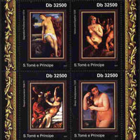 St Thomas & Prince Islands 2011 Paintings by Tiziano perf sheetlet containing 4 values unmounted mint