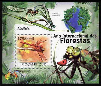 Mozambique 2011 International Year of Forests - Dragonflies perf s/sheet unmounted mint