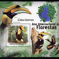 Mozambique 2011 International Year of Forests - Great Hornbill perf s/sheet unmounted mint