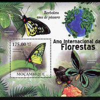 Mozambique 2011 International Year of Forests - Bird-Wing Butterflies perf s/sheet unmounted mint