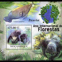 Mozambique 2011 International Year of Forests - Manatees perf s/sheet unmounted mint