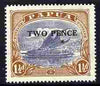 Papua 1931 Lakatoi,2d on 1.5d fine mint single with frame line broken beneath S of Postage