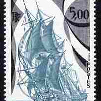 French Southern & Antarctic Territories 1988 La Fortune (Sail Warship) 5f unmounted mint SG 239