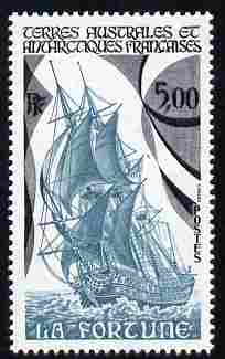 French Southern & Antarctic Territories 1988 La Fortune (Sail Warship) 5f unmounted mint SG 239