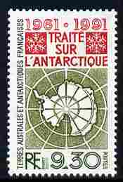 French Southern & Antarctic Territories 1991 30th Anniversary of Antarctic Treaty 9f30 unmounted mint SG 281
