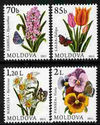Moldova 2011 Flowers & Butterflies perf set of 4 unmounted mint