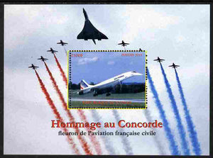 Congo 2011 In Memory of Concorde perf m/sheet unmounted mint. Note this item is privately produced and is offered purely on its thematic appeal