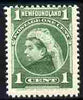 Newfoundland 1897-1918 Queen Victoria 1c yellow-green unmounted mint SG 85a