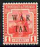 Trinidad & Tobago 1917 War Tax 1d red unmounted mint SG 180