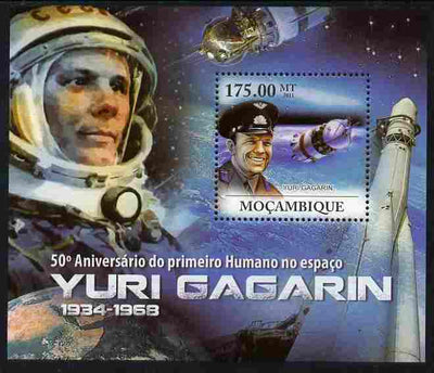 Mozambique 2011 50th Anniversary of First Man in Space - Yuri Gagarin perf s/sheet unmounted mint
