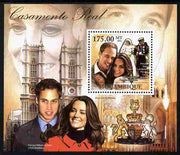 Mozambique 2011 Royal Wedding - William & Kate perf s/sheet unmounted mint