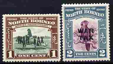 North Borneo 1941 War Tax overprint set of 2 unmounted mint, SG 318-19