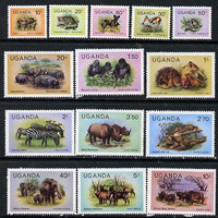Uganda 1979 Wildlife def set complete (without imprint date) set of 14 unmounted mint, SG 303-16*