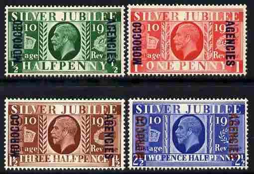 Morocco Agencies - British Currency 1935 KG5 Silver Jubilee set of 4 mounted mint SG 62-65