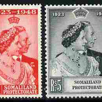 Somaliland 1949 KG6 Royal Silver Wedding perf set of 2 mounted mint, SG 119-20