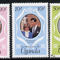 Uganda 1981 Royal Wedding redrawn set of 3, SG 345-47 unmounted mint*