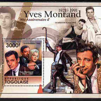 Togo 2011 90th Birth Anniversary of Yves Montand perf s/sheet unmounted mint
