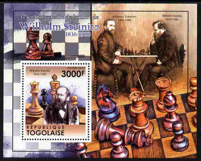 Togo 2011 175th Death Anniversary of Wilhelm Steinitz (chess) perf s/sheet unmounted mint