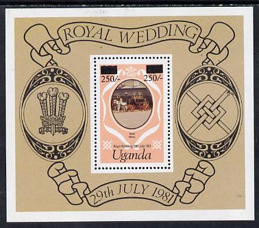 Uganda 1981 Royal Wedding m/sheet (type A surcharge) unmounted mint SG MS 344