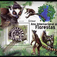 Mozambique 2011 International Year of the Forest - Lemurs perf s/sheet unmounted mint
