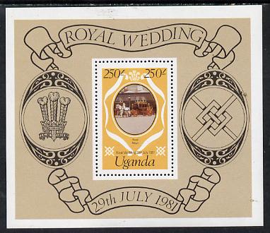 Uganda 1981 Royal Wedding redrawn m/sheet unmounted mint, SG MS 348