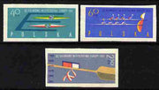 Poland 1961 European Canoeing Championships imperf set of 3 unmounted mint, SG 1246-8