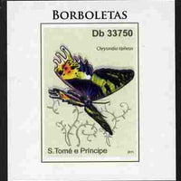 St Thomas & Prince Islands 2011 Butterflies #2 imperf individual deluxe sheet unmounted mint. Note this item is privately produced and is offered purely on its thematic appeal