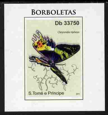 St Thomas & Prince Islands 2011 Butterflies #2 imperf individual deluxe sheet unmounted mint. Note this item is privately produced and is offered purely on its thematic appeal