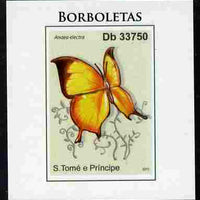 St Thomas & Prince Islands 2011 Butterflies #3 imperf individual deluxe sheet unmounted mint. Note this item is privately produced and is offered purely on its thematic appeal