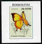 St Thomas & Prince Islands 2011 Butterflies #3 imperf individual deluxe sheet unmounted mint. Note this item is privately produced and is offered purely on its thematic appeal