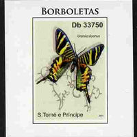 St Thomas & Prince Islands 2011 Butterflies #4 imperf individual deluxe sheet unmounted mint. Note this item is privately produced and is offered purely on its thematic appeal