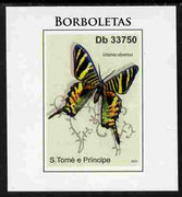 St Thomas & Prince Islands 2011 Butterflies #4 imperf individual deluxe sheet unmounted mint. Note this item is privately produced and is offered purely on its thematic appeal