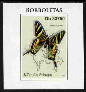 St Thomas & Prince Islands 2011 Butterflies #4 imperf individual deluxe sheet unmounted mint. Note this item is privately produced and is offered purely on its thematic appeal