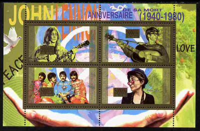 Guinea - Conakry 2010 Anniversary of John Lennon perf sheetlet containig 4 values unmounted mint Michel 7972-75