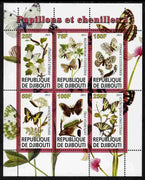 Djibouti 2011 Butterflies & Caterpillars #1 perf sheetlet containing 6 values unmounted mint