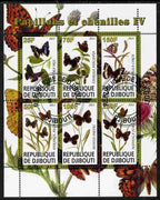 Djibouti 2011 Butterflies & Caterpillars #4 perf sheetlet containing 6 values fine cto used